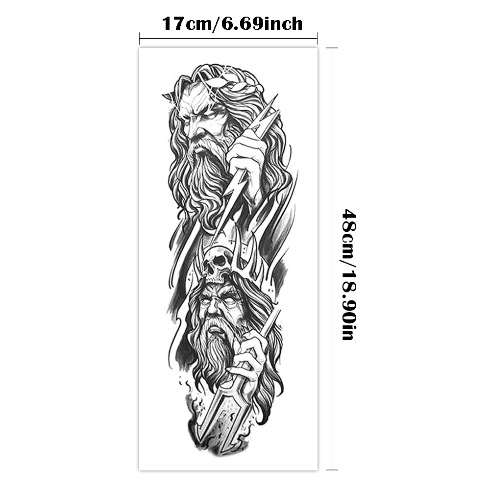 ขนาดใหญ่แขนแขนกันน้ําชั่วคราว Tattoo สติก