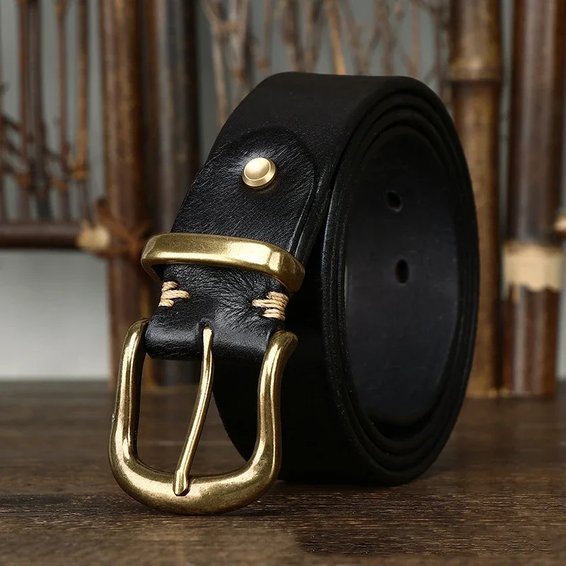 Cinturón de piel de vaca para hombre, cinturón masculino de diseñador de lujo, correa de cuero genuino, Pin fajas con hebilla