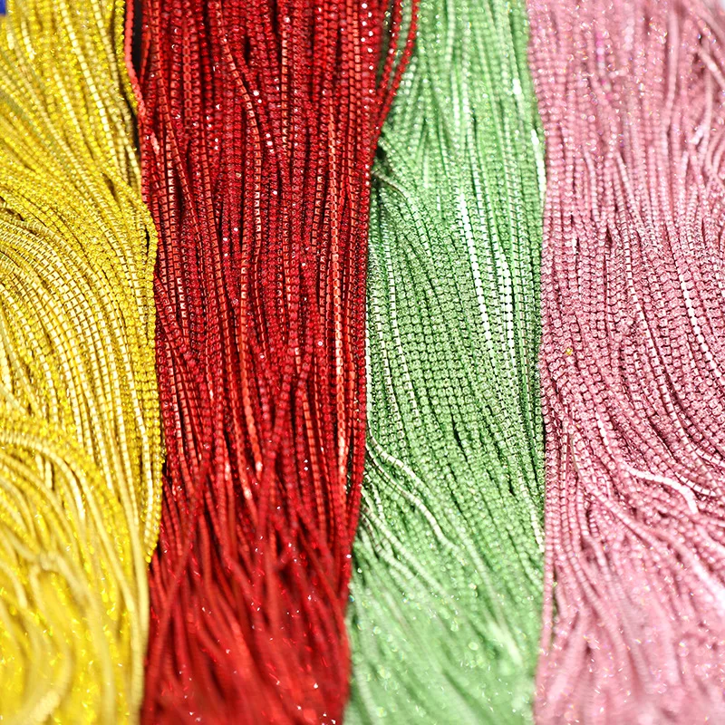 1 yarda a todo Color 22 colores garra Rhinestone SS6 ss12 borla de cristal Diy ropa pendientes accesorios cuentas diamante cadena de diamantes de imitación