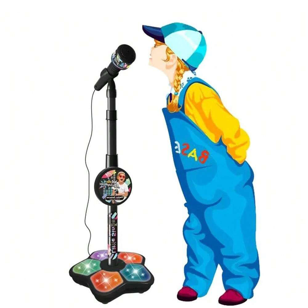 Zabawka ze stojakiem na mikrofon dla dzieci, przenośny elektroniczny karaoke dla dzieci, trwały stojak na mikrofon do karaoke na imprezę, maszyna do karaoke dla dzieci