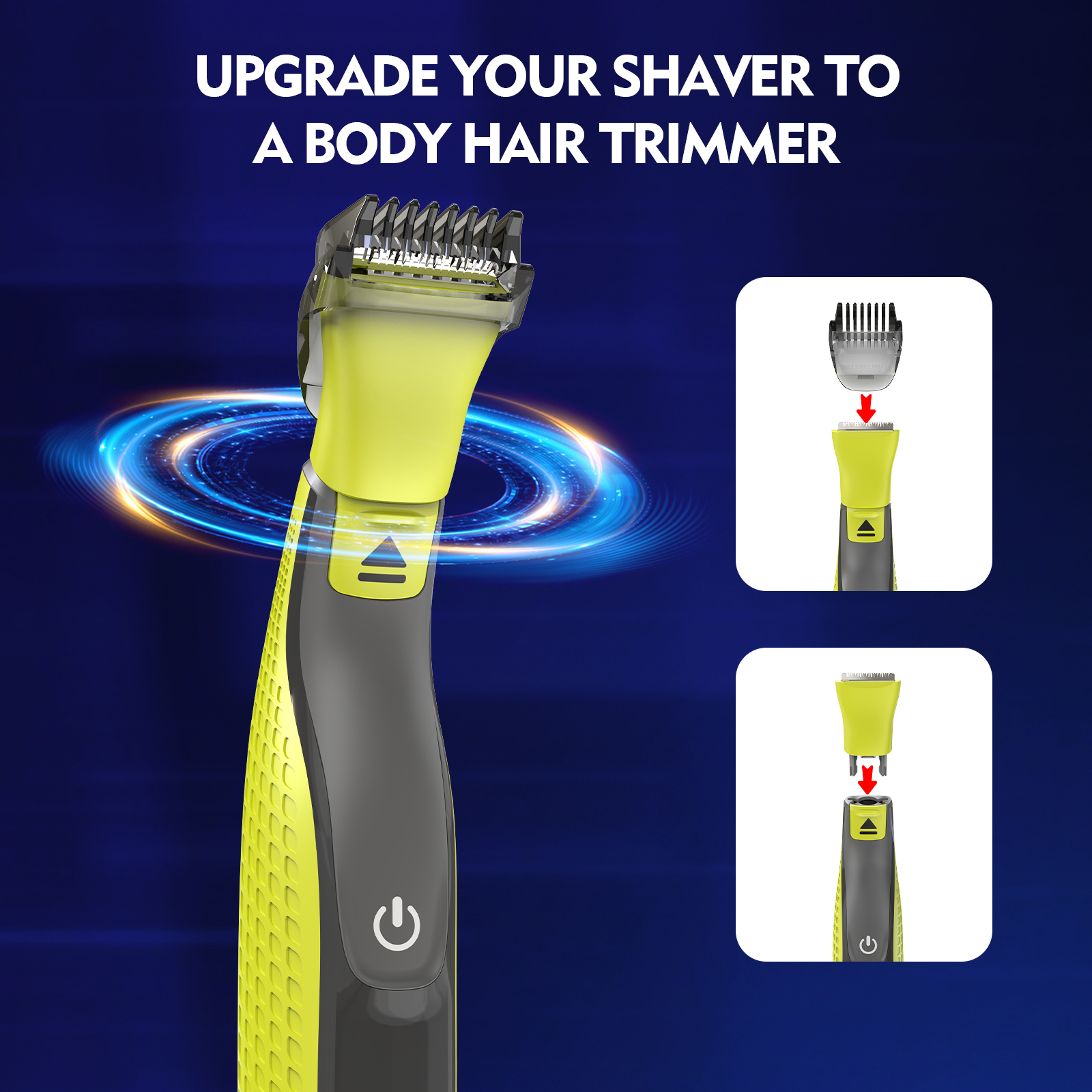 Cuchillas de repuesto para afeitadora YUKU Philips One Blade QP2520 QP2530 QP2630 QP6510 QP6520, Kit ajustable de 3 longitudes