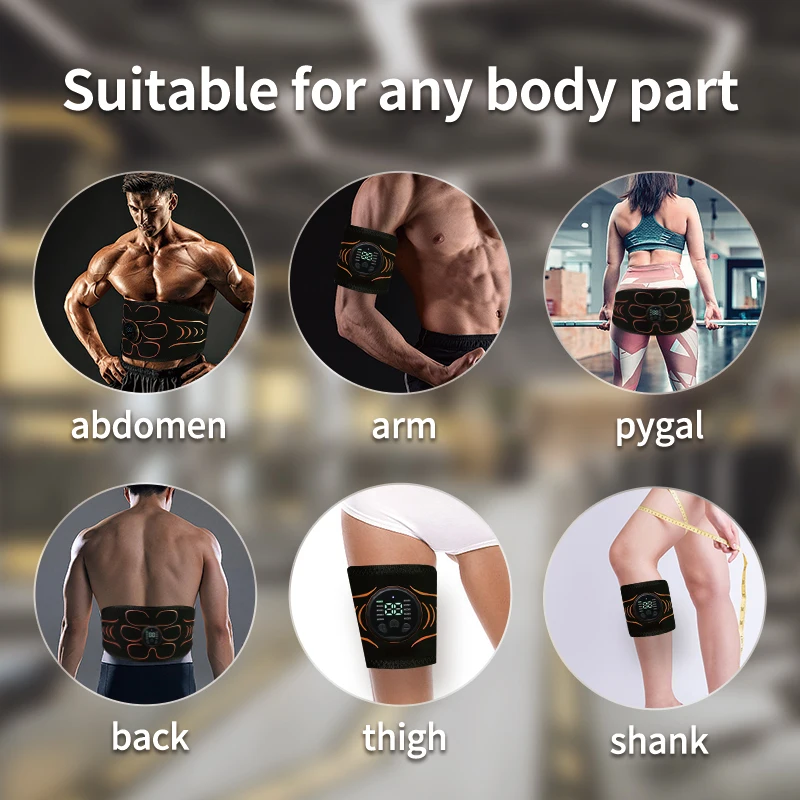 腹部調色ベルト EMS 筋肉刺激装置腹筋トレーナー筋肉トナー USB 充電ボディシェイピング痩身減量腕バック