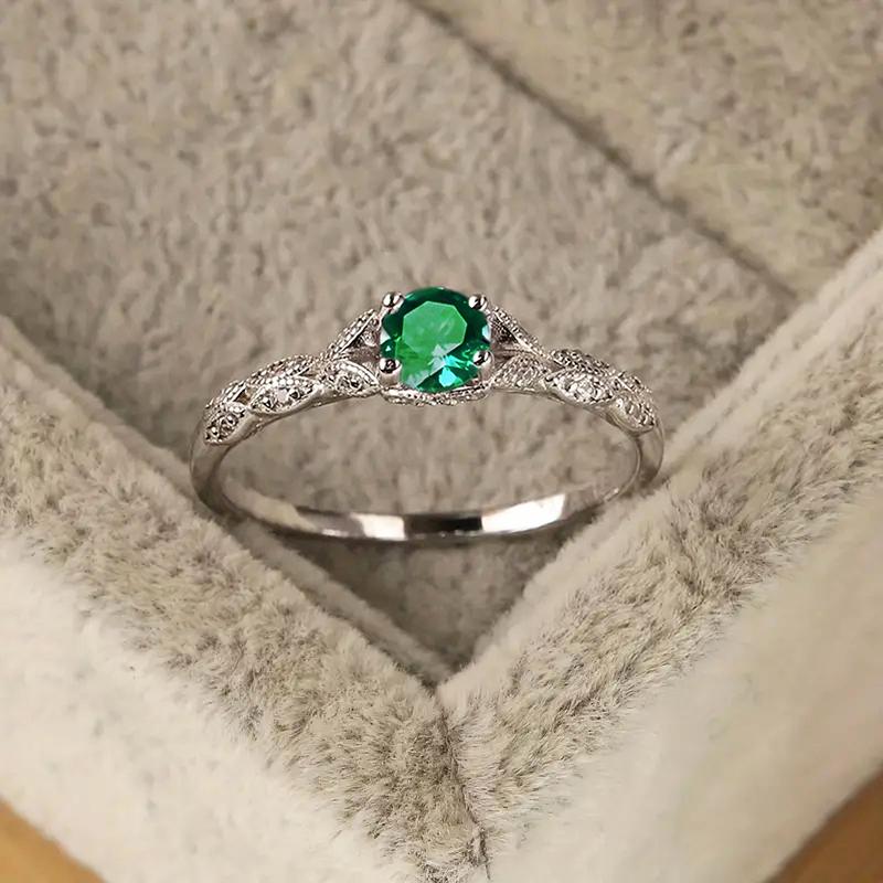 RAKOL Luz Estilo Luxo Cubic Zirconia Anel Das Mulheres Na Europa E América Simples Moda Temperamento Anel