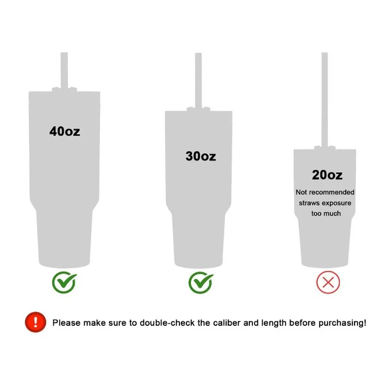 Pajita de repuesto compatible con vaso Stanley de 20 oz, 30 oz y 40 oz, paquete de 6 pajitas reutilizables con cepillo de limpieza