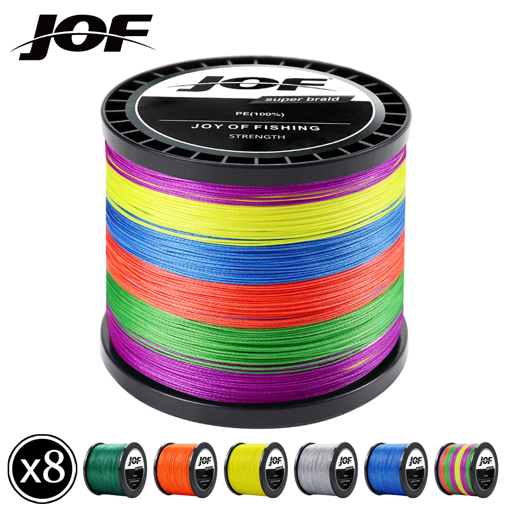 JOF 300M 500M 1000M 8 Dây 4 Sợi 18-88LB PE Áo Ngực Dây Câu Cá Multifilament Siêu Câu Cá dây Chuyền Nhật Bản Nhiều Màu