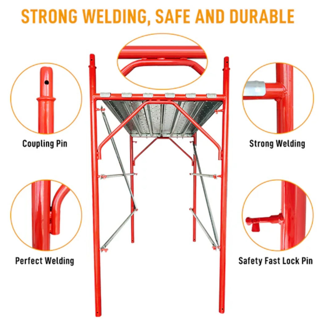 Engineered Galvanized Steel Scaffolding Combined with Facade Scaffolding Offering Durable Reinforced High Strength Load Capacity