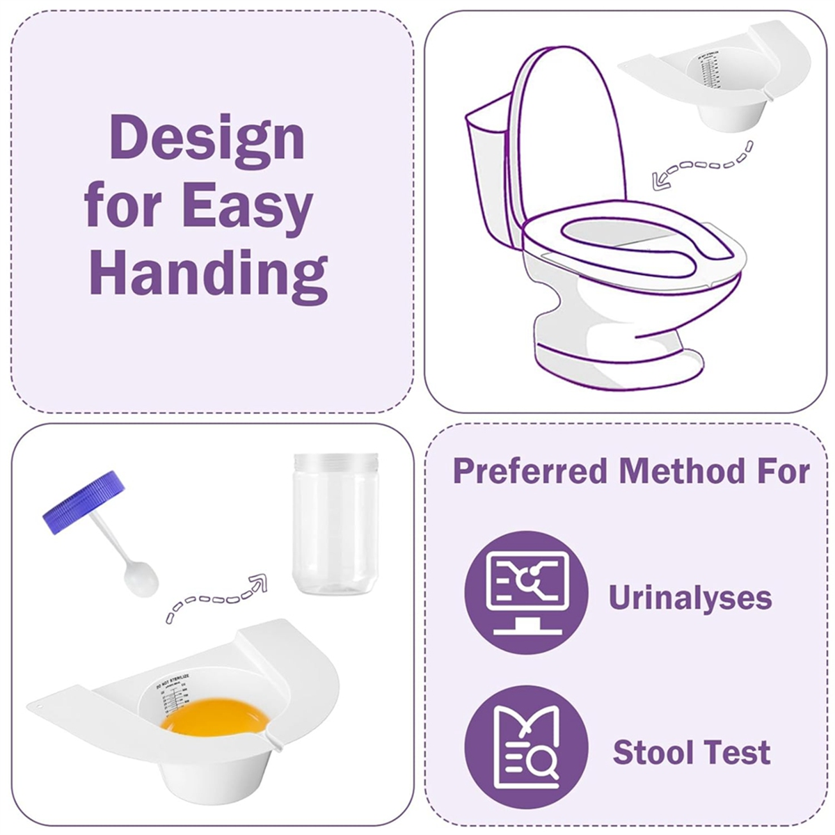 トイレ用尿ハット、便サンプル収集キット、尿収集カップ、10個