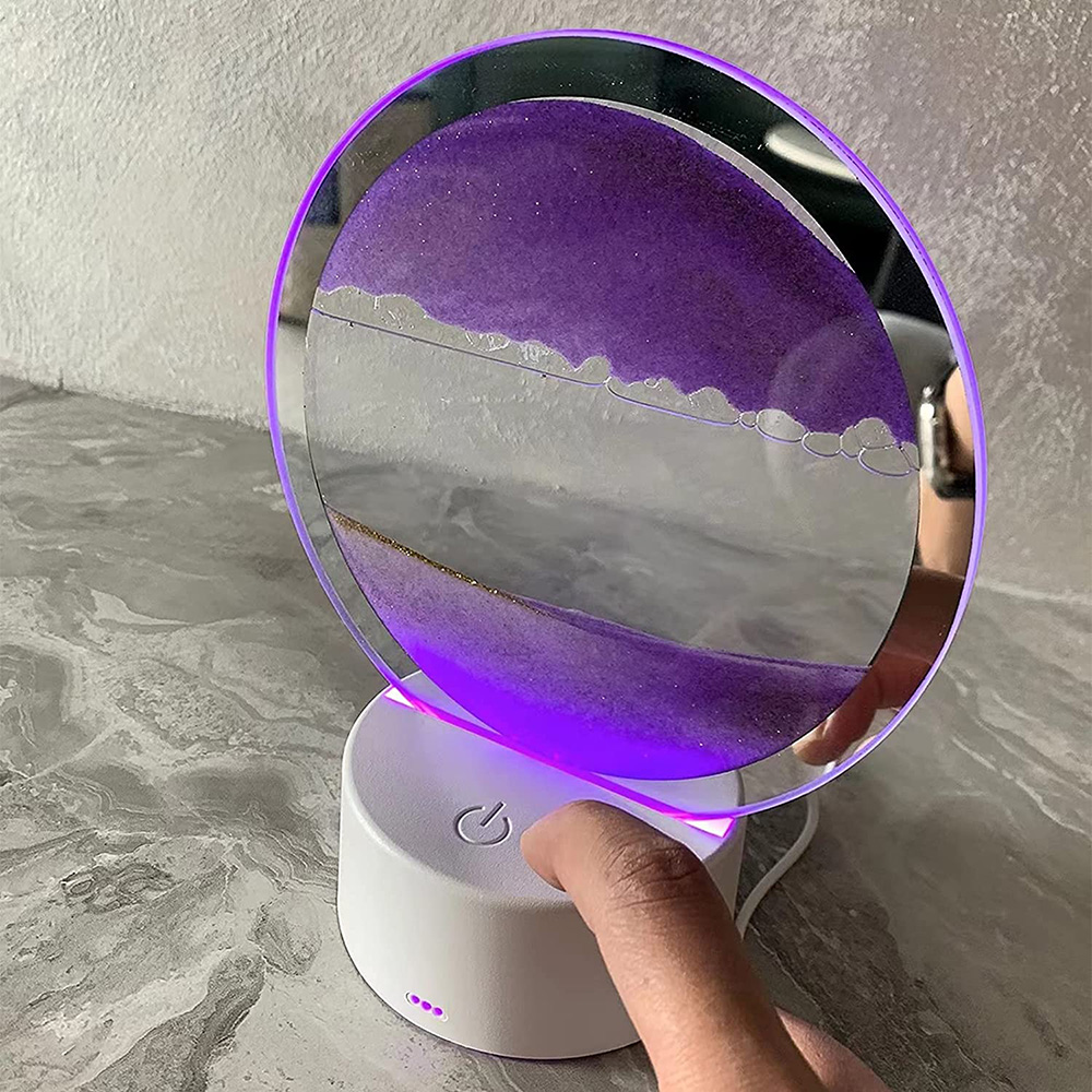 RGB 16 Farben LED Sand Scape Lampe 3D bewegliche Sand Kunst Nachtlicht Fernbedienung Sanduhr Licht Treibsand Tisch lampe Wohnkultur