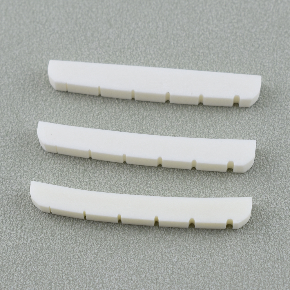 Tuerca de hueso ranurada Real para guitarra eléctrica (parte inferior plana/R7.25/R10 42MM/43MM*3,4MM*6MM)