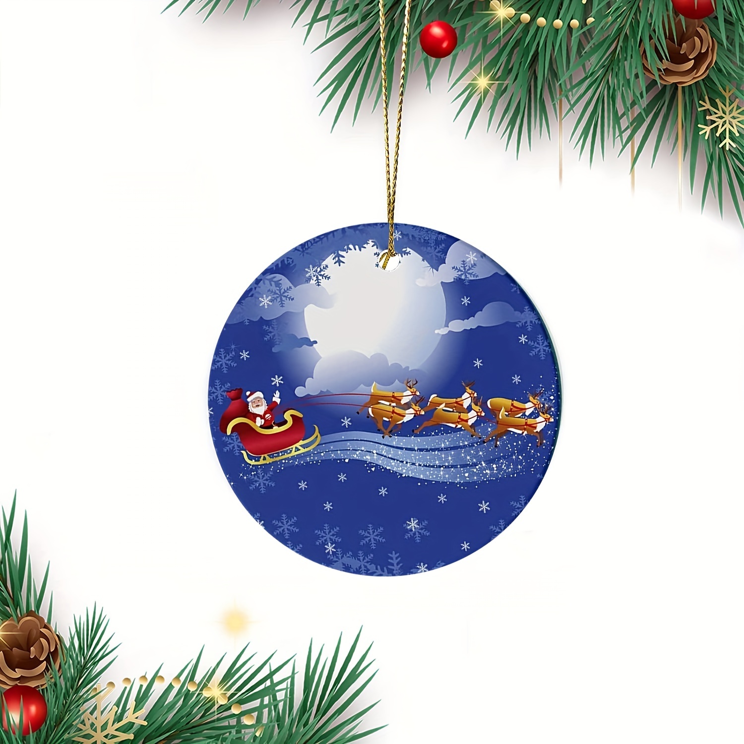 Christmas Resin Molds Silicone, 4Pcs Christmas Ornaments Round Shape Pendant Molds for Epoxy Resin, Actvty Epoxy Casting Molds