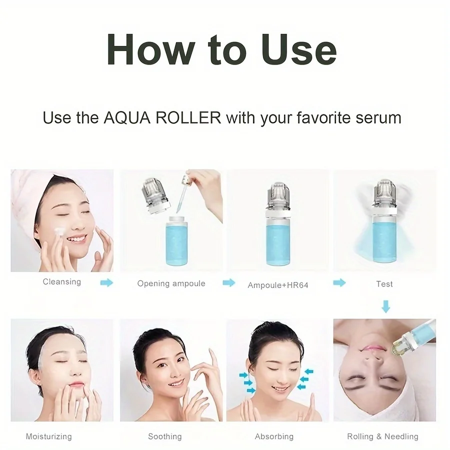 Wateroplosbare titanium 64-naalden roller zonder vloeibare huidverzorgingstool voor gezicht, haar