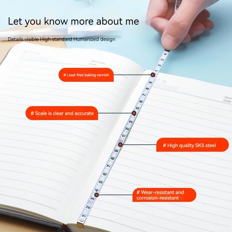 1 st Mini Sleutelhanger Meetlint 2 m Stalen Meetlint Delicate Kleine Stalen Liniaal Multifunctioneel Stalen Meetlint Gift Liniaal