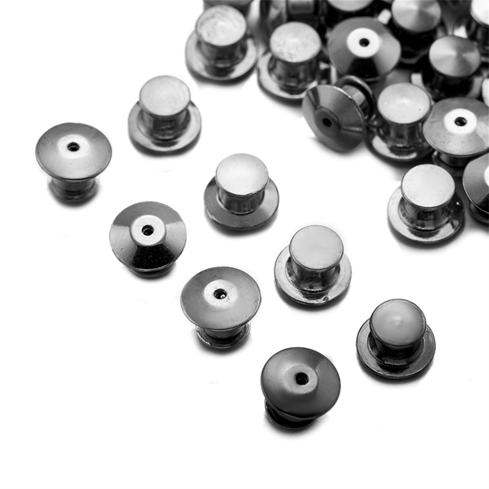 10/30/50pcs Gun Black Metal Locking Pin Backs for DIY Brooch Badge Name Tag Enamel Pins,  Keepers Locking Clasp Jewelry Craft