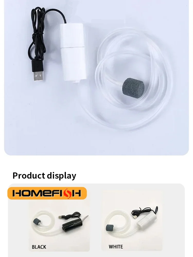 Portable USB Aquarium Air Pump:Mini Oxygenator for Fish Tanks and Aquatic Accessories