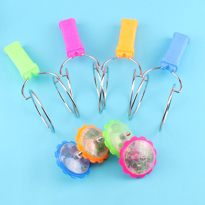 Led Magic Magnetic Orbit Spinning Top Toy Creative Hand Cranked Color Luminous Spinning Toys For Children Gifts