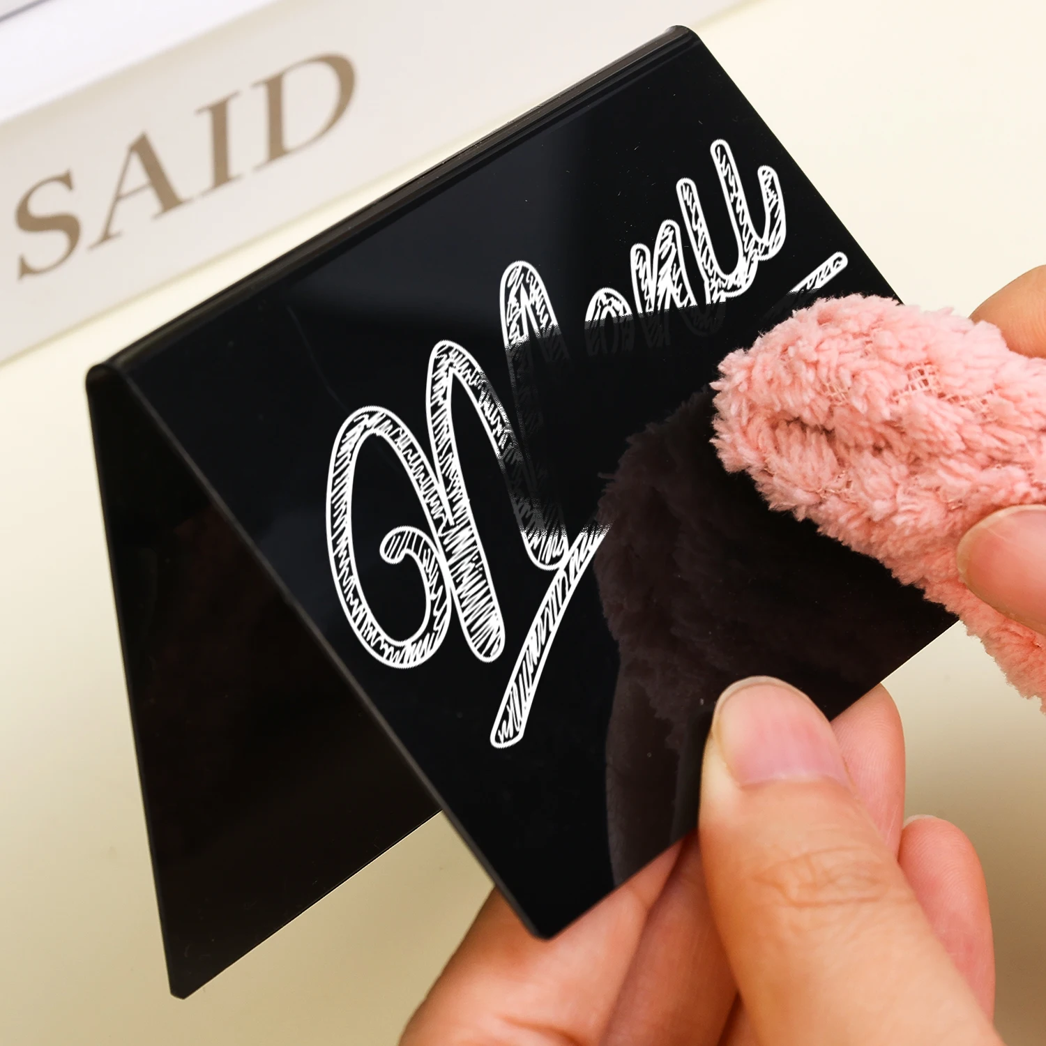 5-20PCS Mini PVC Blackboard Menu Label Chip Message Board Recyclable Chalkboard Buffet Wedding Party Decor Ornaments Memo Props