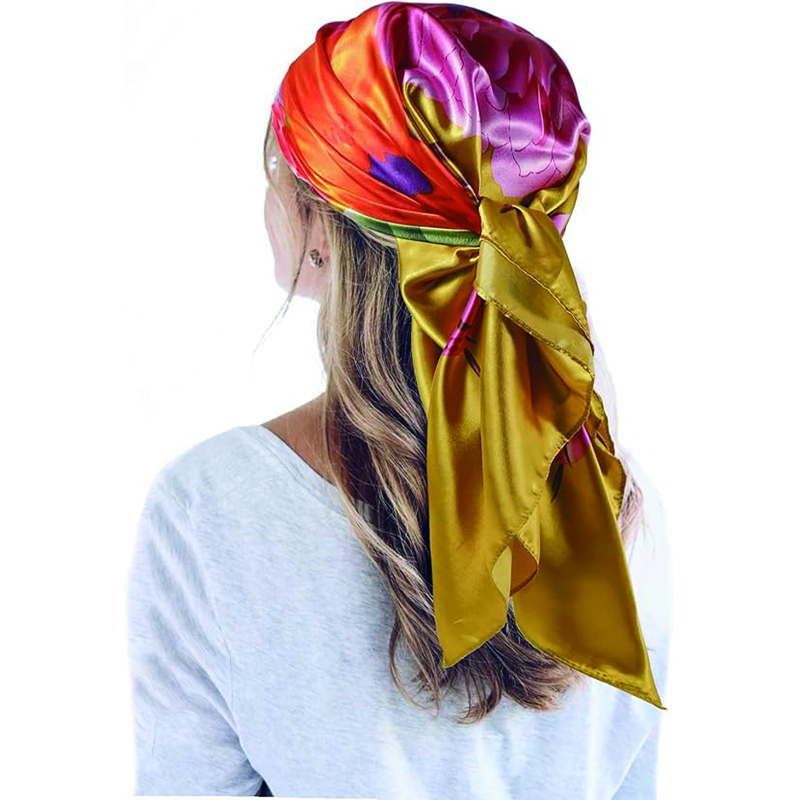 Durag acessórios para o cabelo 35 ''cetim grande lenço de cabeça quadrado seda sentimento pescoço cachecóis cabelo dormir envoltório leve lenço
