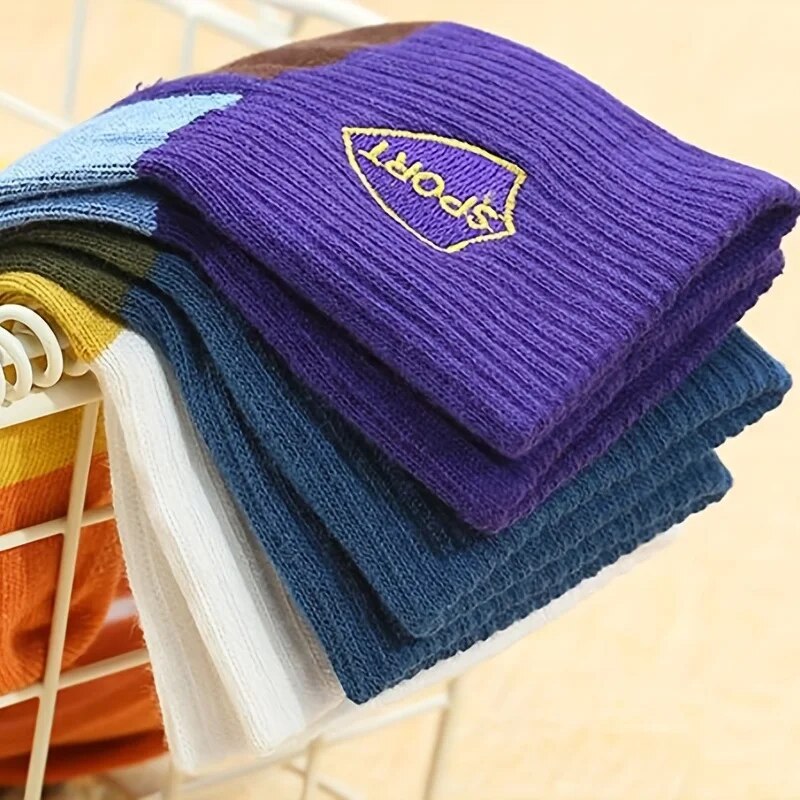 10/5/4/3 pairs of men's formal color blocking socks, comfortable and breathable soft business socks, men's socks and stockings