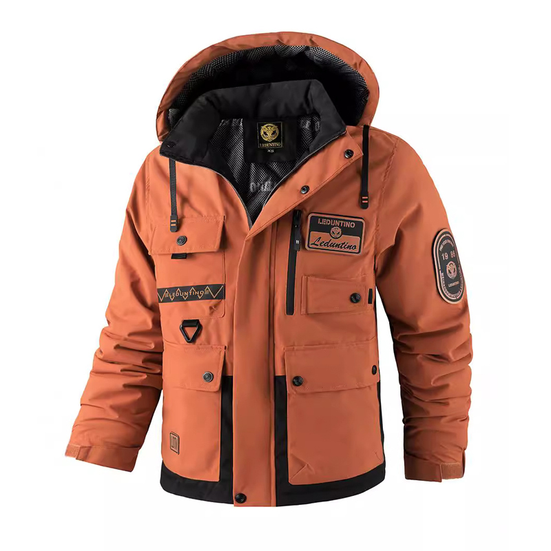 Inverno masculino montanha esqui parkas moda masculina algodão quente para baixo acolchoado moda caminhadas blusão térmico jaqueta com capuz