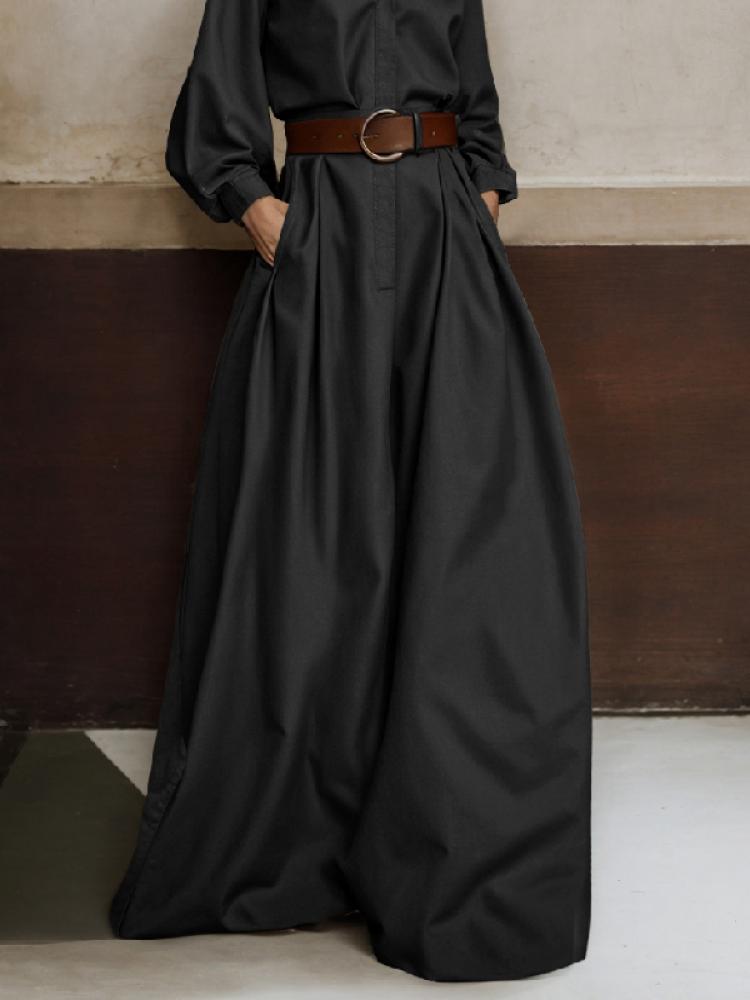 Onecozyday 2024 elegante mono de Color sólido para mujeres urbanas cuello alto cintura alta suelta ajuste traje de una pieza monos casuales