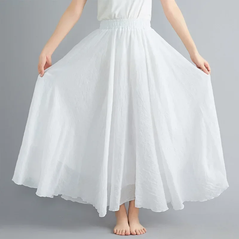 패션 코튼 린넨 의류 여성 스커트 Maxi Y2k 우아한 비치 Saia Ropa Mujer 캐주얼 Vestido Boho 롱 스커트 Faldas 하라주쿠