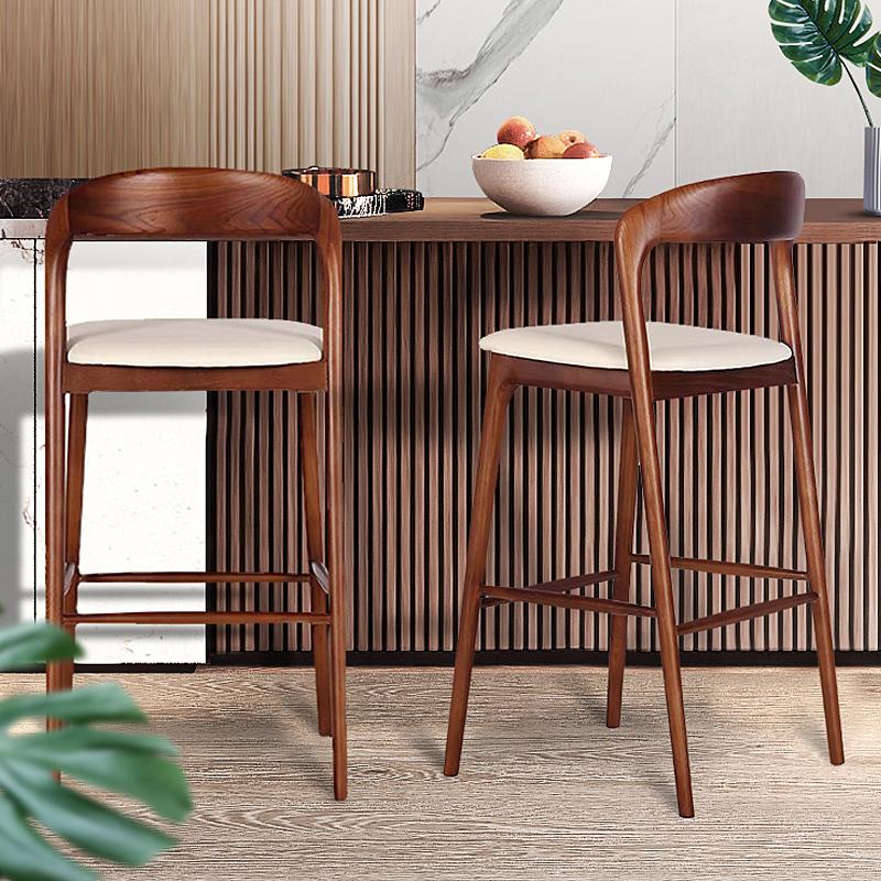Holzbeine, schwarze Barhocker, Rückenlehne, minimalistisch, einzigartig, Designer, moderne Barhocker, Küche, robust, Sillas de Comedor, Wohnmöbel