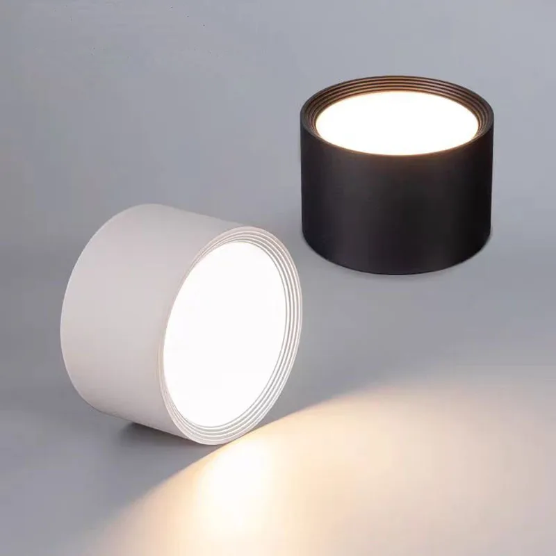 Luz de techo empotrable LED nórdica 9W 15W 20W foco LED montado en superficie, sala de estar, dormitorio, iluminación interior AC220V