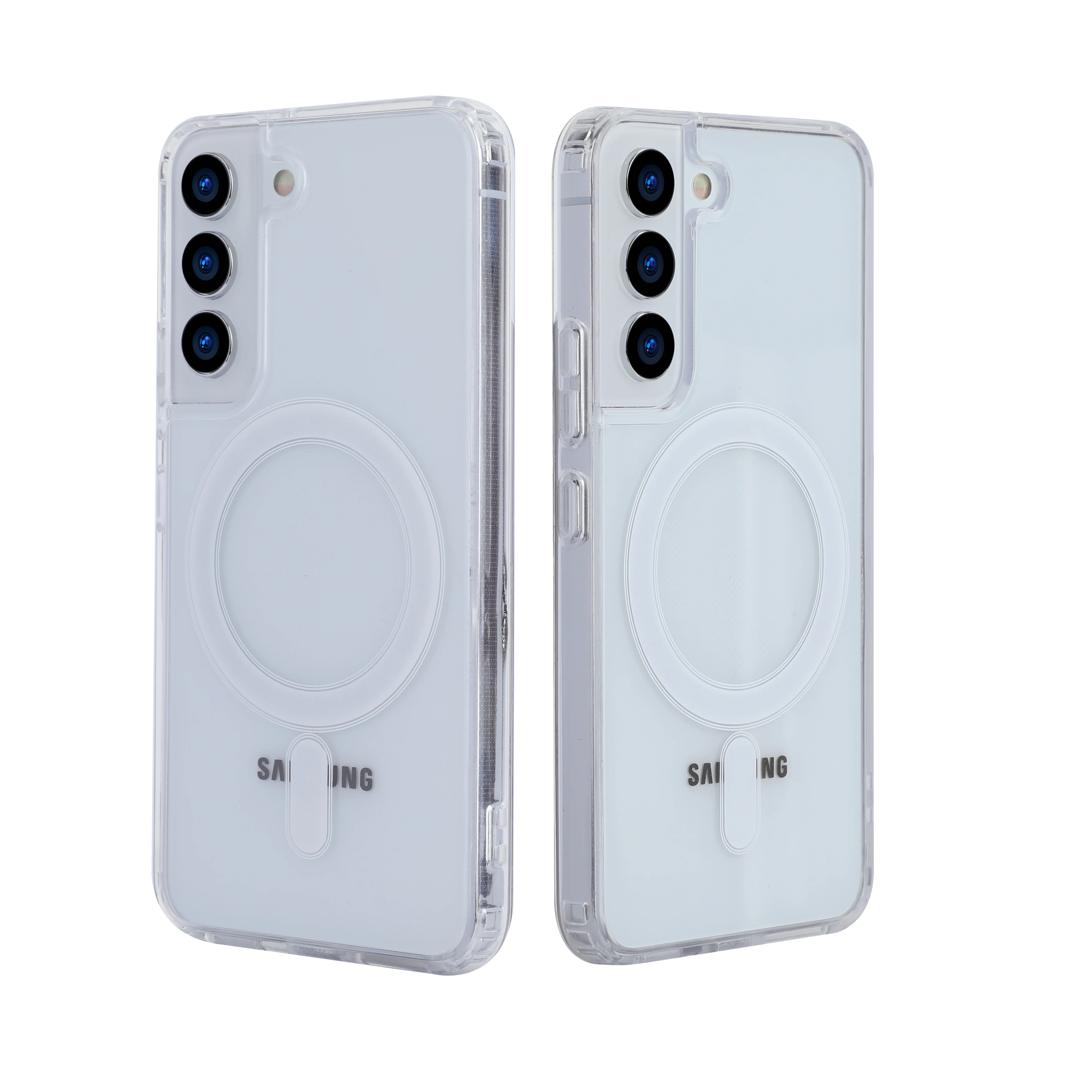 Capa magnética transparente para samsung galaxy s25 s24 s23 s22 s21 s20 plus ultra fe carregamento sem fio à prova de choque capa traseira