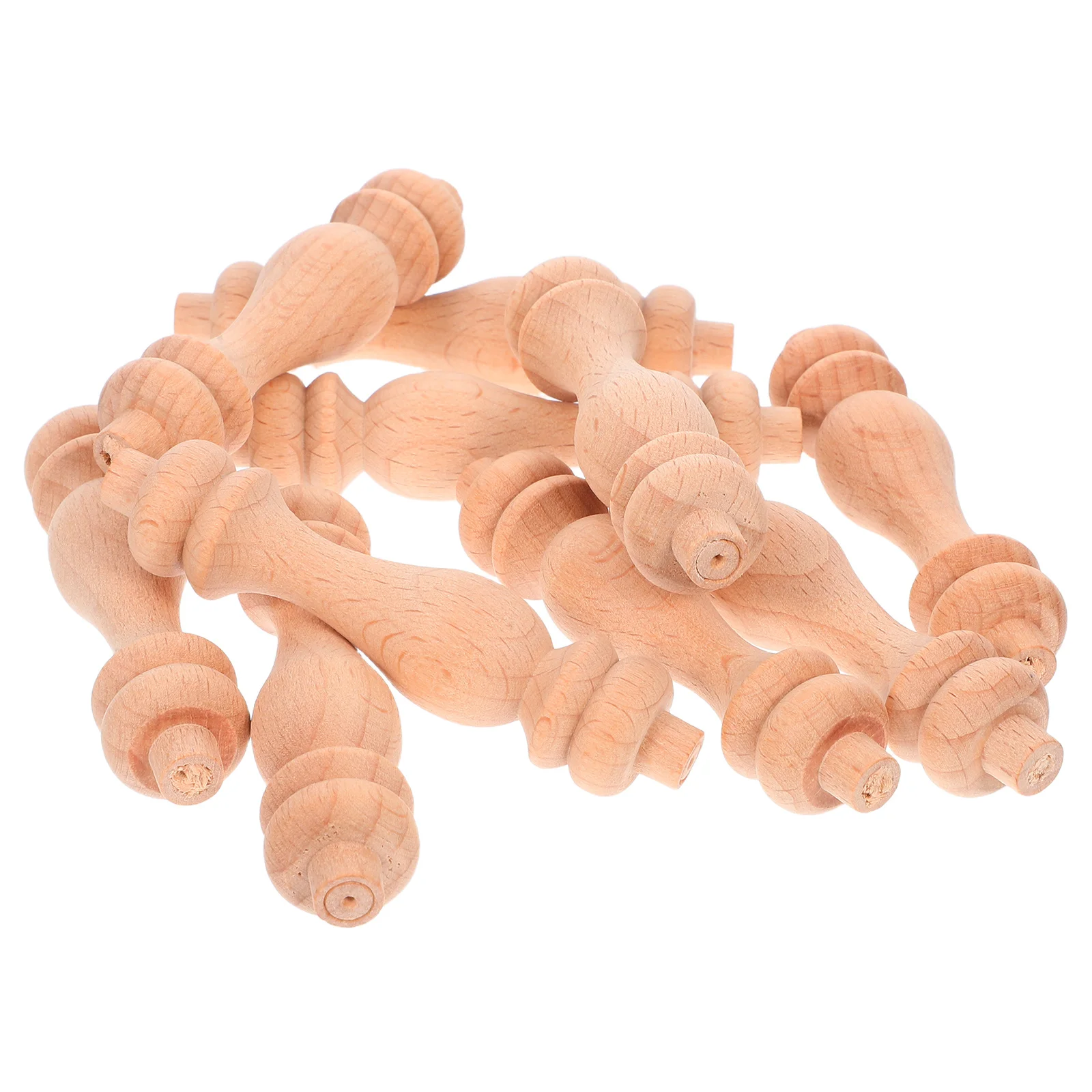 10 pçs pilar romano finiales de madeira inacabado coluna de madeira decorativa cerca pós reparação diy balaústre vintage eixos suporte