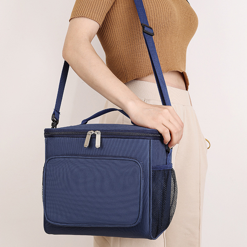 Saco de almoço crossbody portátil, Saco de piquenique ao ar livre, Isolamento térmico, Sacos de gelo de grande capacidade, Lancheira