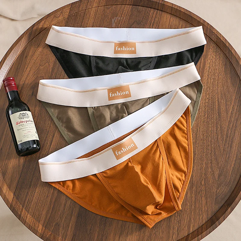 Ropa interior para hombre, calzoncillos de algodón liso, tiro bajo, sexys, ajustados, cómodos y transpirables
