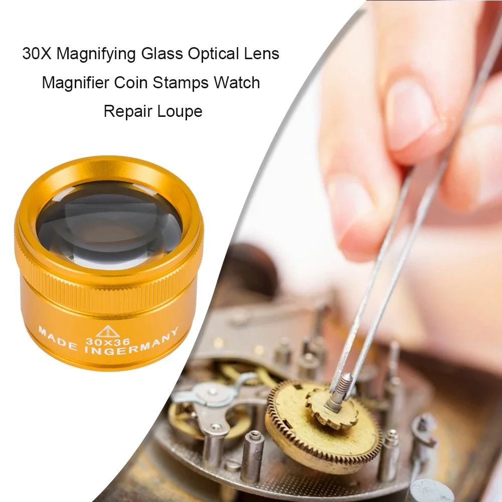 30X 36mm Lupe für Präzisionsarbeiten K9 Optische Linse Monokel Uhr Lupe Lupe Handheld Münze Briefmarken Schmuck Lupe