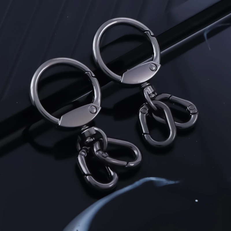 2 PCS Swivel Clasp Clip, Metal Lobster Claw Clasps, Swivel Clasp with Key Rings for Keychain Making, DIY Crafts