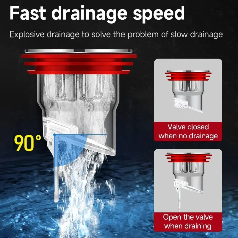 Válvula de drenagem de chão à prova de odor-núcleo de esgoto preventor de fluxo de refluxo plugue de drenagem de chão de chuveiro para cozinha banheiro esgoto