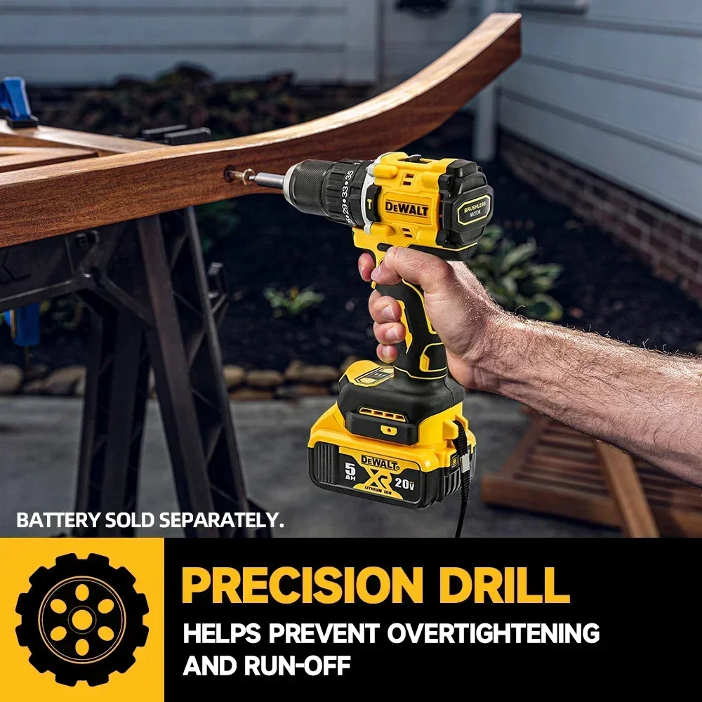 DEWALT 805 20V Brushless Wireless Drill Power Tool has precise speed and torque, rich functions, and can meet a variety of needs