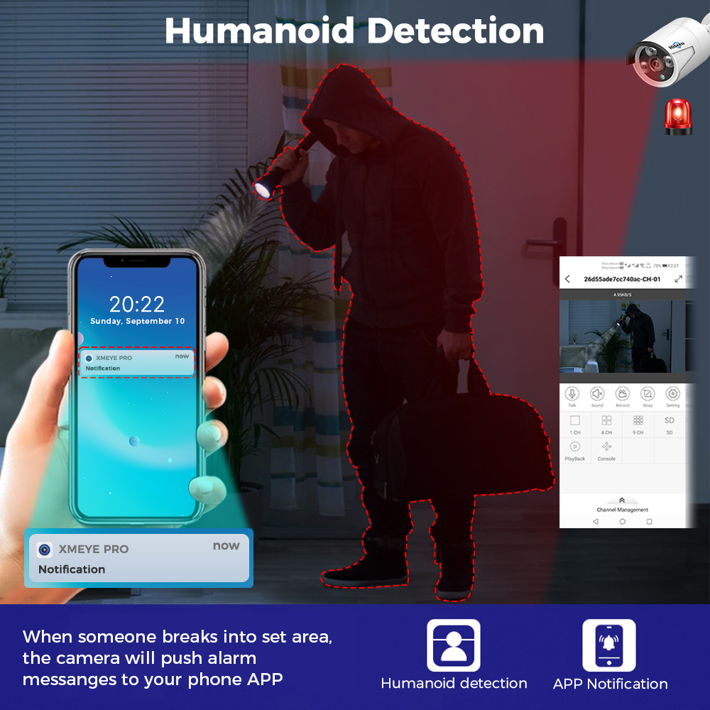 Hiseeu 4MP 5MP POE IP CCTV cámara ONVIF Audio H.265 vídeo impermeable al aire libre vigilancia con cable cámaras tipo bala de seguridad