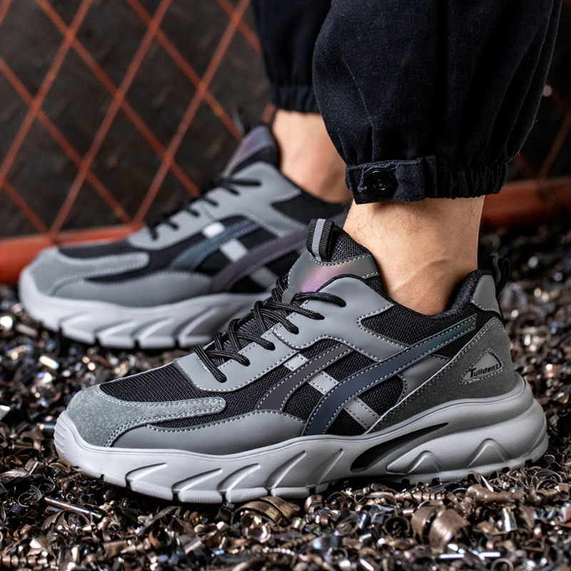 ความปลอดภัยรองเท้าผู้ชายใหม่ STEEL TOE ผู้ชายทํางานรองเท้าเจาะหลักฐานทํางานรองเท้าผ้าใบชายป้องกันรองเท้าทํางาน Man รองเท้าความปลอดภัยรองเท้า