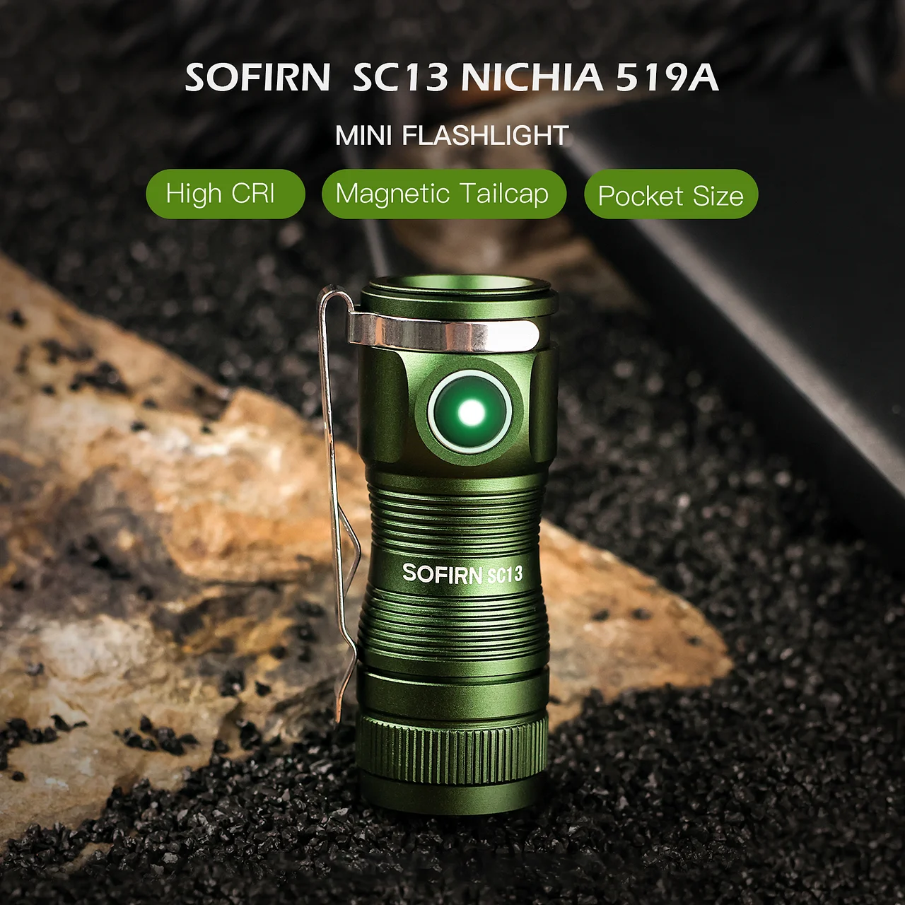 Sofirn SC13 519A 5000K Мини Мощный светодиодный светильник LED 1100 лм 18350 Перезаряжаемый фонарик с магнитом