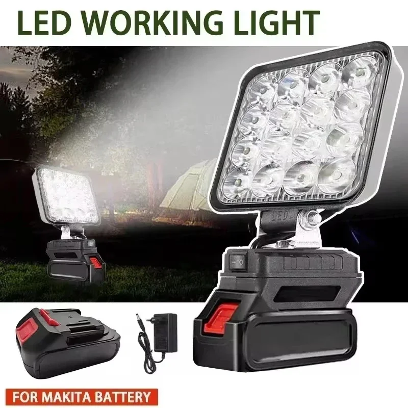 Led ライトマキタバッテリー 4 インチポータブルスポットライトコードレス屋外作業釣りハンドヘルド緊急ツールライトバッテリーなし USB なし