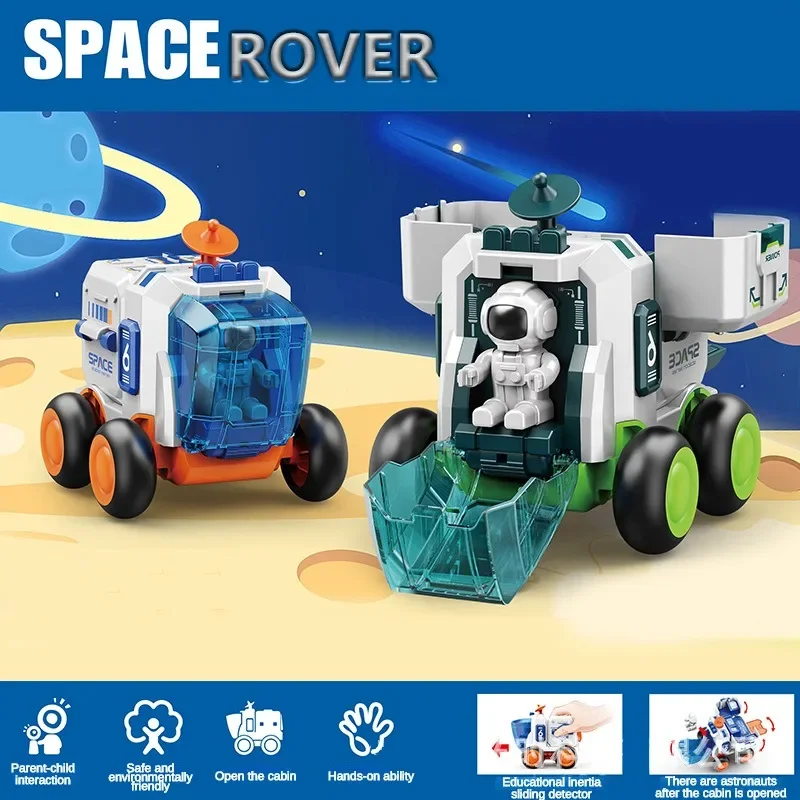 Carro de inércia espaço modelo de plástico carros brinquedos das crianças deformação foguete nave espacial criança exploração espacial veículo presente para meninos