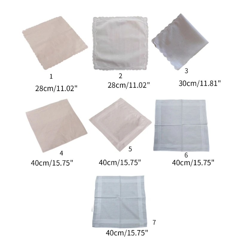 652F 부드럽고 우아한 레이디 코튼 손수건 레이스 화이트 Hankies DIY 자수 식기 코튼 여성 Hankies 파티