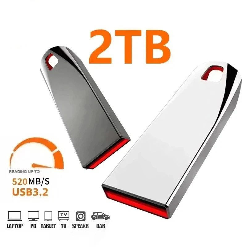 Новый флэш-накопитель USB3.2 емкостью 2 ТБ, сверхвысокоскоростная передача данных, 1 ТБ, большая емкость, сверхбыстрая портативная память, гладкий прочный U-диск