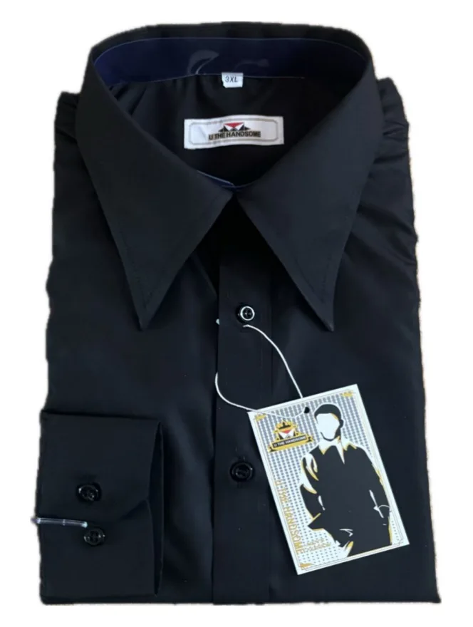 Camicia da uomo dal design retrò di marca alla moda, camicia a punta lunga - camicia personalizzata da uomo dall'aspetto retrò autentico