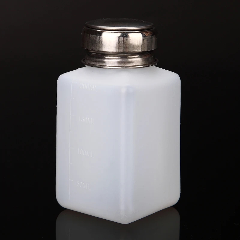 Bouteille vide rechargeable à pression Portable de 200ML, pompe à alcool liquide, nettoyant pour vernis à ongles Gel UV, distributeur d'eau en acétone