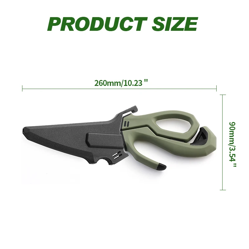 Tijeras de corte de pesca Premium, cocina resistente con cuchillas desmontables, tijeras multifunción de acero inoxidable para aves de corral
