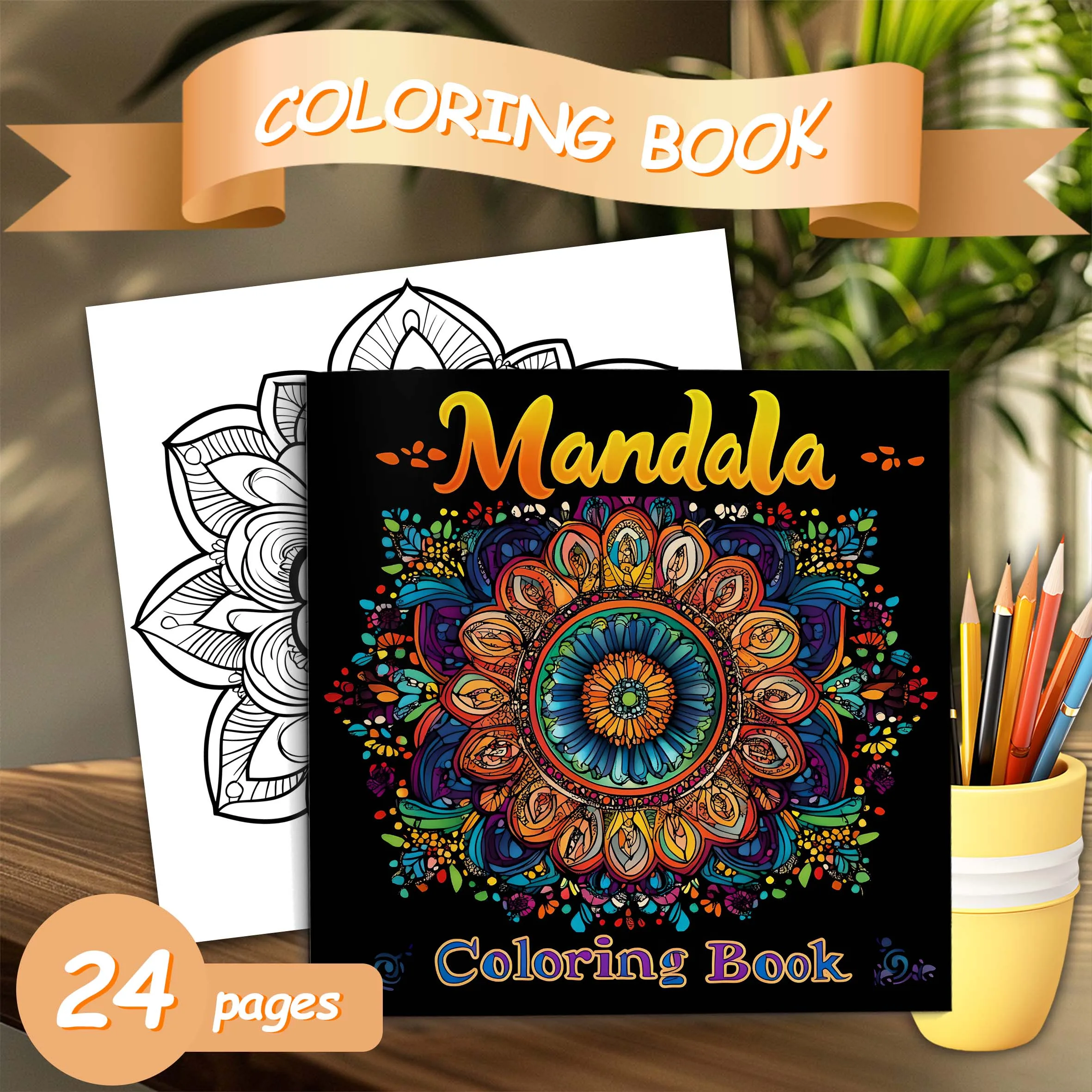 Libro para colorear Mandala para adultos, libro de imágenes para adultos para aliviar el estrés, práctica creativa de colores para regalos de fiesta y cumpleaños