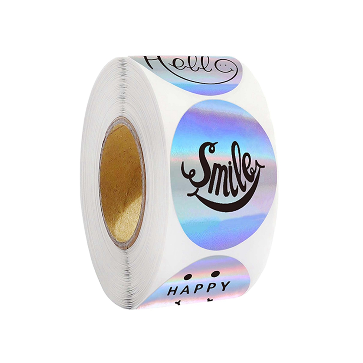 100-500 個レインボーレーザー中小企業をサポートしていただきありがとうございますステッカーギフト封筒シール配送メールラベル 1 インチ