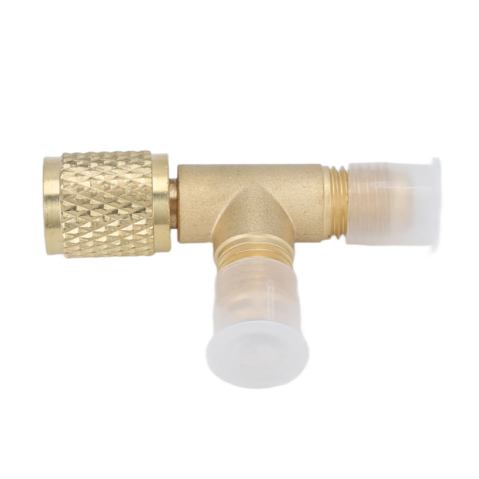 Conditioner Quick Coupler Tee Adapter with Valve Core Brass 1/4in SAE Sturdy Structure HAVC Tee Adapter for R22 R12 R134