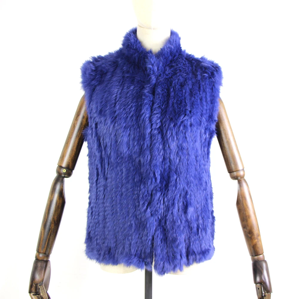17 Farben Frau Mädchen echtes Kaninchenfell Weste Jacke Frühling Winter warm echtes Kaninchenfell Strickmantel Weste schwarz beige