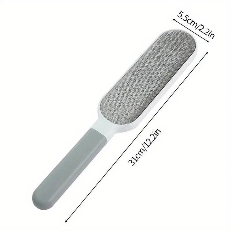 Escova reutilizável para remoção de poeira, removedor de pêlos de animais de estimação de dupla face, escova adesiva eletrostática manual, material de polipropileno durável